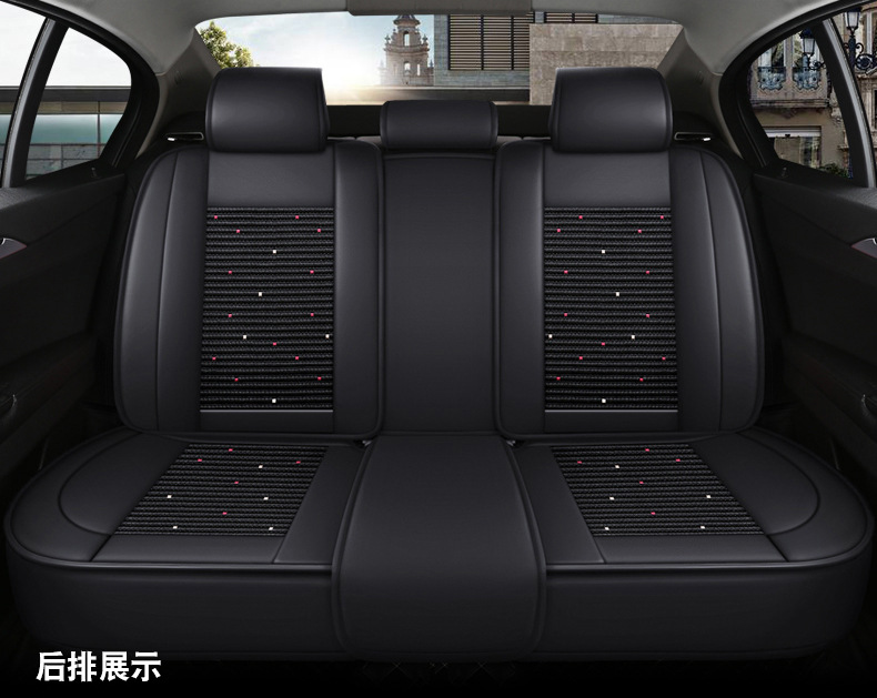 Amazon foreign trade car seat cover four seasons universal net red leather ice silk cushion all-inclusive seat cover source factory