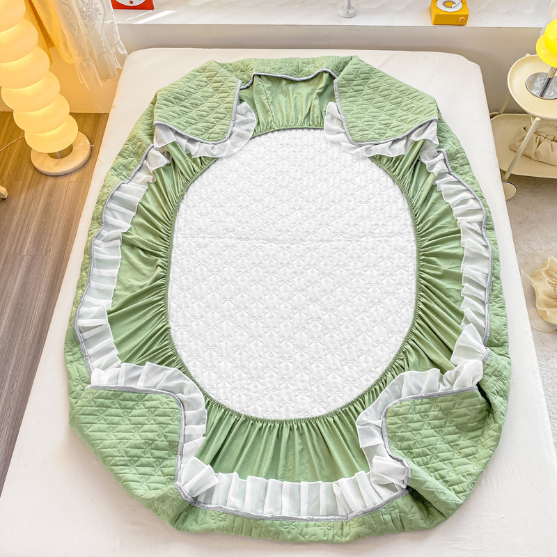 Class A Antibacterial Soy Fiber Cotton Edge Sheet Washed Cotton and Linen Simmons Mattress Protector Hotel Bedspread