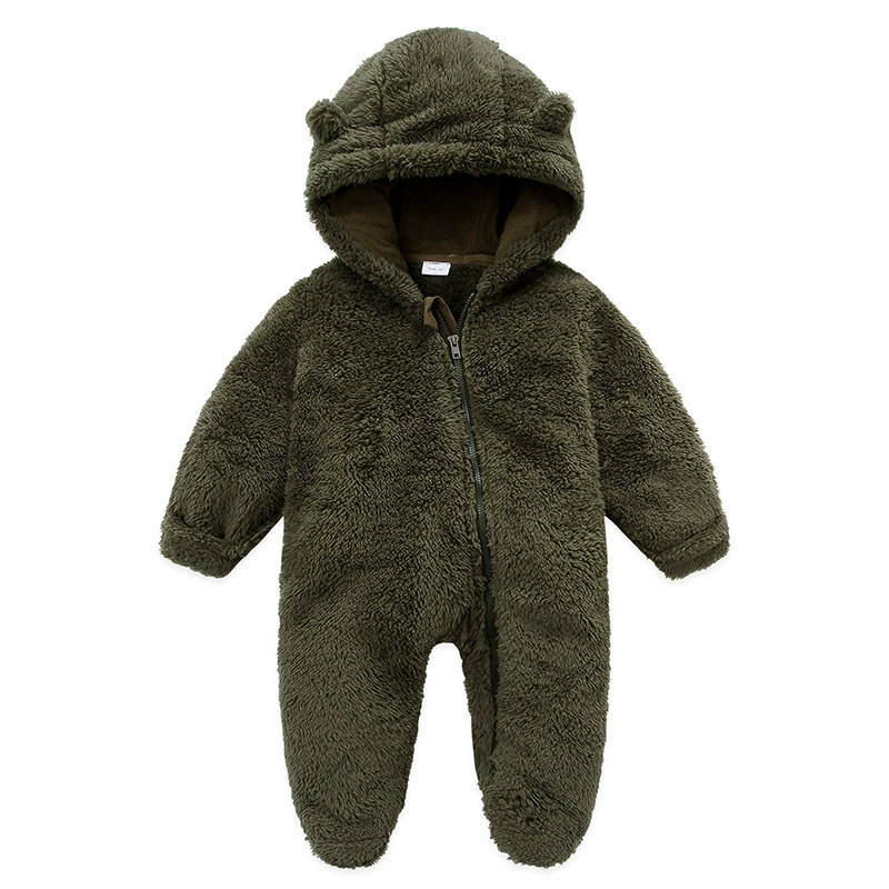 Flannel autumn hand loop bag for early age, bodysuit with hood, wholesale