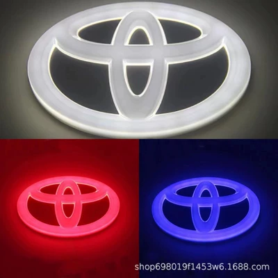 【Cross-Border Hot Product】Suitable for Various Cars 4D Luminous Led Rear Emblem Light (Other lights) - toyota-100cm-x-68cm-white