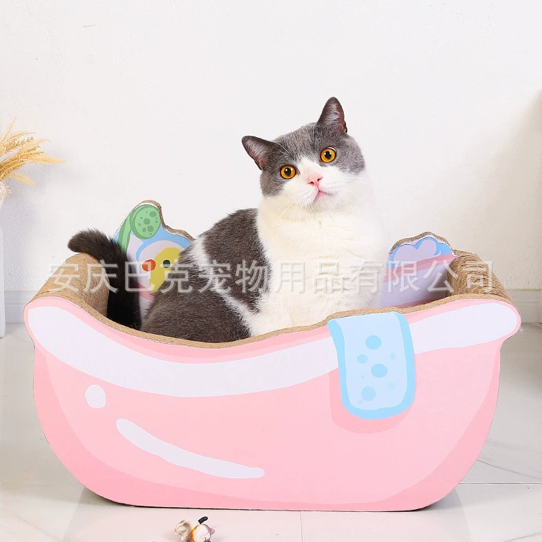 Доска для кошачьих царапин, кошачье гнездо, интегрированный шлифовальный коготь, прочная гофрированная бумага, доска для кошачьих когтей, износостойкие большие игрушечные принадлежности для ванны