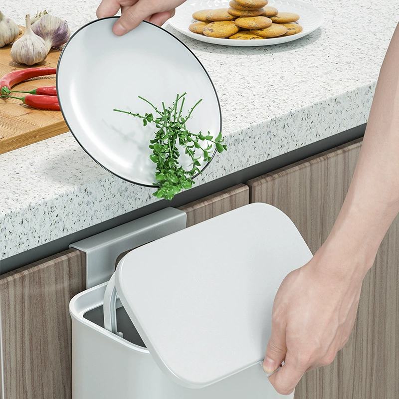 Настенная кухонная мусорная корзина с крышкой-люком, подвесная мусорная урна для ванной, хранения бумажной корзины