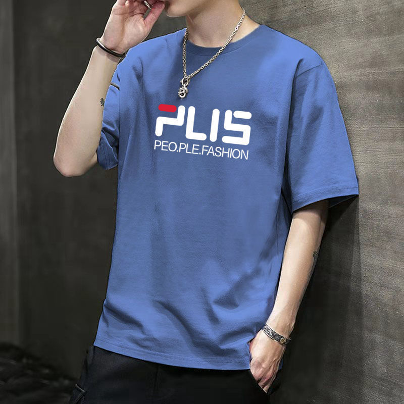 Hong Kong Style T-shirt Men's Slim-fit Clothes Boys Short-sleeved Ins Popular Brand Half-sleeved Fashionable Korean Style Teenager Top BF T-shirt