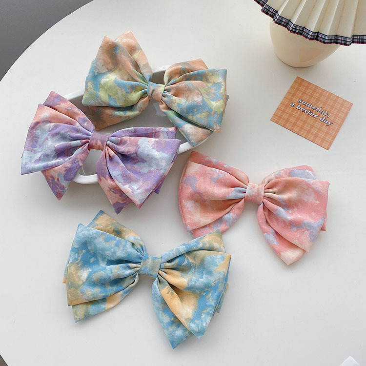 Women's Sweet Simple Style Printing Bow Knot Cloth Headwear Hair Clip display picture 11