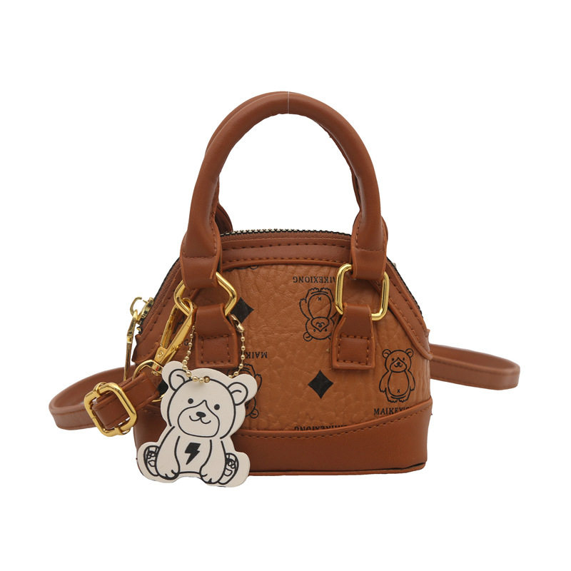 Bolso de hombro para niños y niñas de estilo coreano mini lindo oso estampado bolso de bebé nuevo bolso de concha para niños