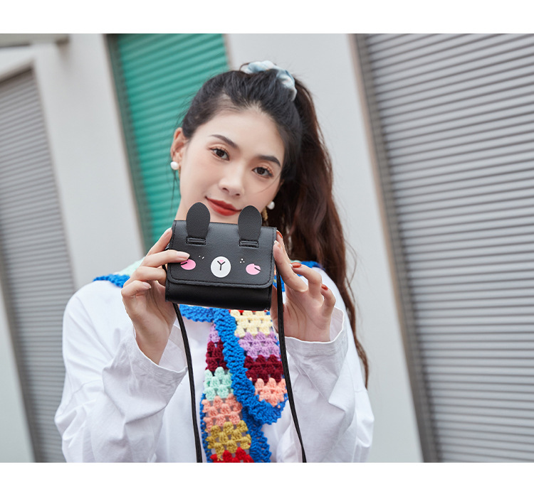 Daily, Shopping Occasion Pu Leather Material Women's Mini Pu Leather Cartoon Cute Magnetic Buckle Coin Purse