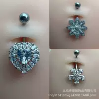 AliExpress eBay Амазонка взрывы из нержавеющей стали любовь пупка гвоздь с цирконом пупка кольцо пирсинг человеческого тела украшения