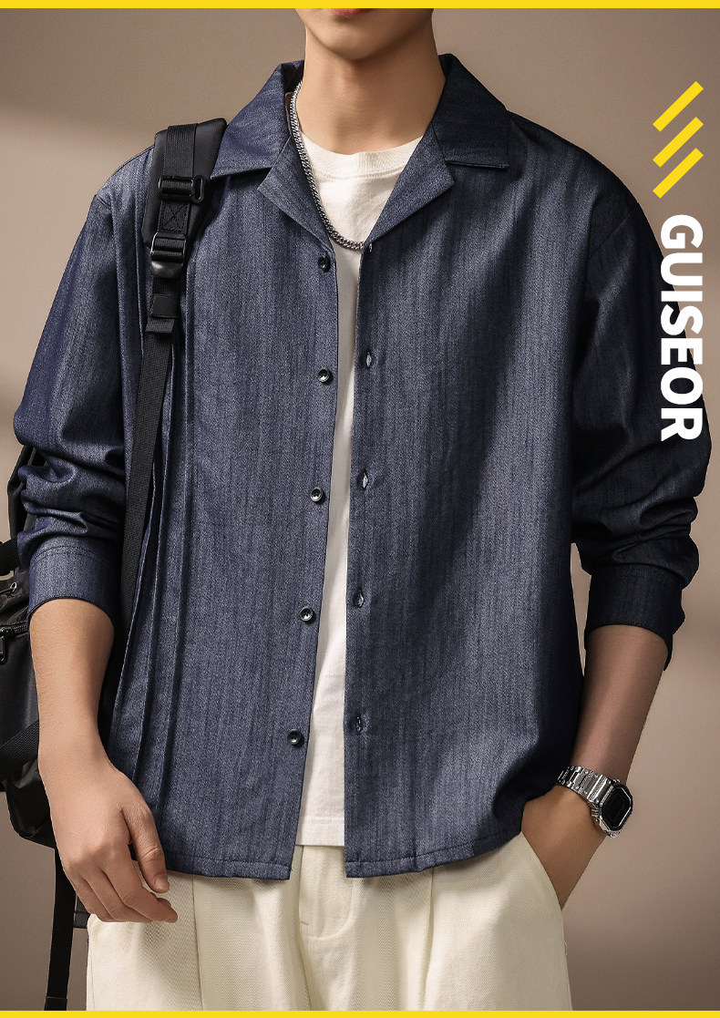 High-end American Retro Style Cuban Collar Long-sleeve Overcoat_voghion.com