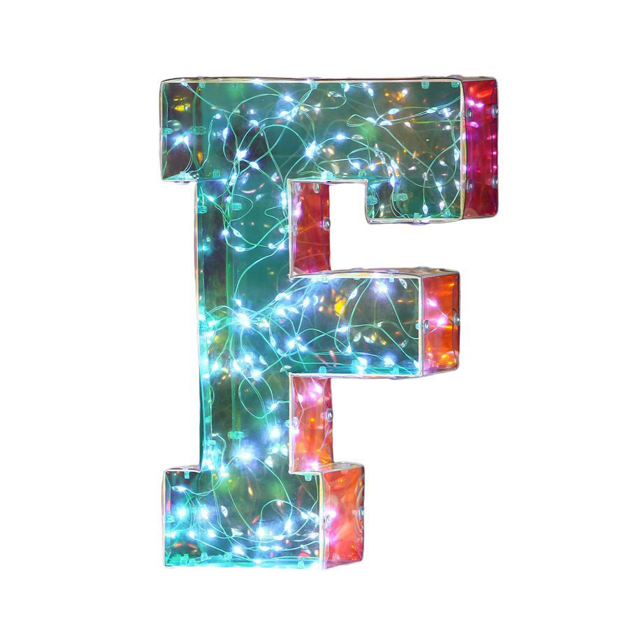 Glowing letter f