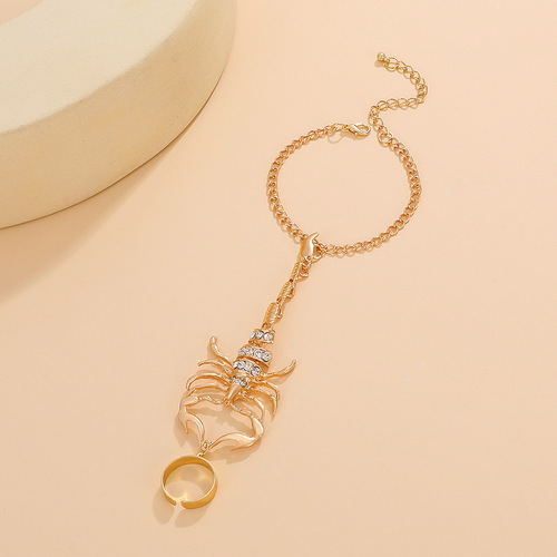 Bold and glamorous European/American-style scorpion fingerless bracelet—perfect for sweet, edgy, or fierce chic girls! Featuring micro-inlaid zircon stones, this eye-catching 3D scorpion design comes as a single, trendy piece.