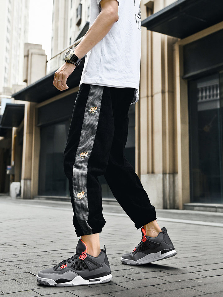 Giày thể thao nam cổ thấp chống trượt đế dày tăng chiều cao, giày sneaker phối màu — JD-AJ4 màu xám đen, JD-AJ4 màu đỏ lửa, JD-AJ4 đen đỏ chi tiết 18