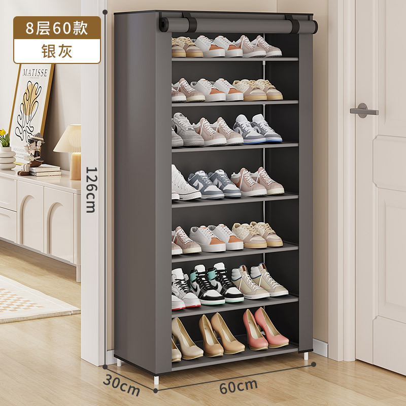 Estante de zapatos simple multicapa a prueba de polvo ensamblaje doméstico económico ahorro de espacio puerta de dormitorio pequeño estante de zapatos almacenamiento armario de zapatos