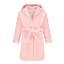 儿童晨衣双口袋睡袍法兰绒可爱男女童珊瑚绒睡衣秋冬带帽长袖浴袍