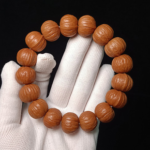 Authentic Natural Monkey Head Phoenix Feather String Small Walnut Beijing Eight-Sided Bracelet Rich Monkey Head Pumpkin Pile Men's Single Circle Buddhist Beads Article