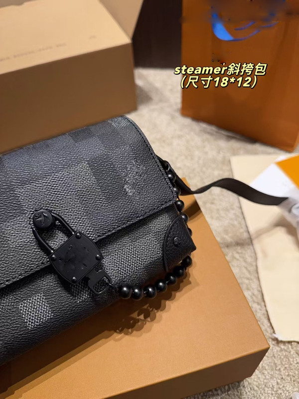 2025新款男士斜挎包链条包印花小方包单肩包翻盖包欧美经典信使包|undefined