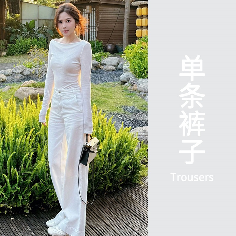 흰색 바지 [바지 2025 신상 스타일 올해 인기 스타일/여성용 겨울 바지/루즈한 BF 게으른 바지/소형/스포츠 바지/광저우 13행 폭발