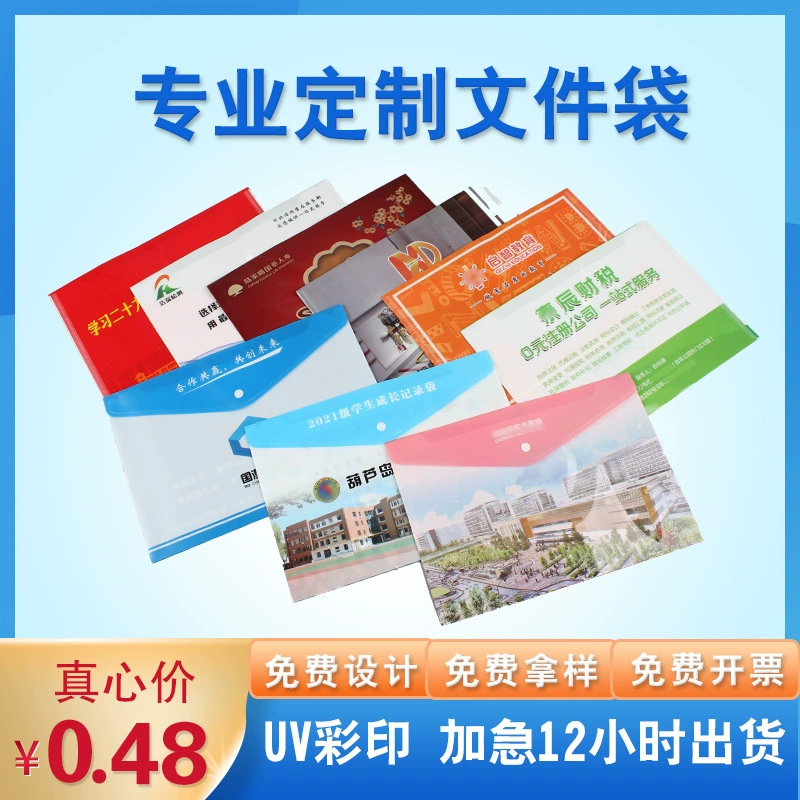 Прозрачная Щелчковая сумка гарантии сумки Билла сумки файла хранения офиса папки А4 сумки файла напечатала текст логотипа