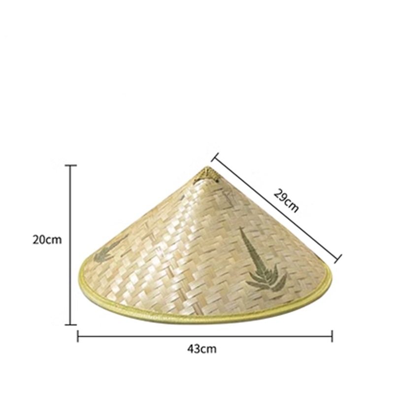 Sombrero de Bambú Tejido Tradicional con Protección Solar para Danza y Trabajo