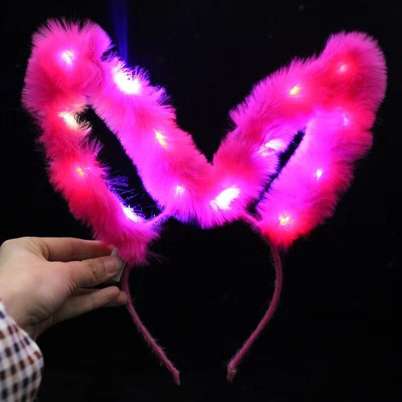 Nuevo alargamiento de plumas de conejo orejas de cabello de cabello de conejo cabello de cabello de cabello de hadas brillante cabello de cabello de juguetes
