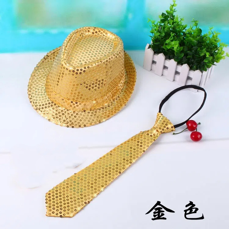 Sombreros de lentejuelas para niños sombreros de jazz espectáculo espectáculo danza de escenario sombreros de día de los niños adultos sombreros de lentejuelas negros