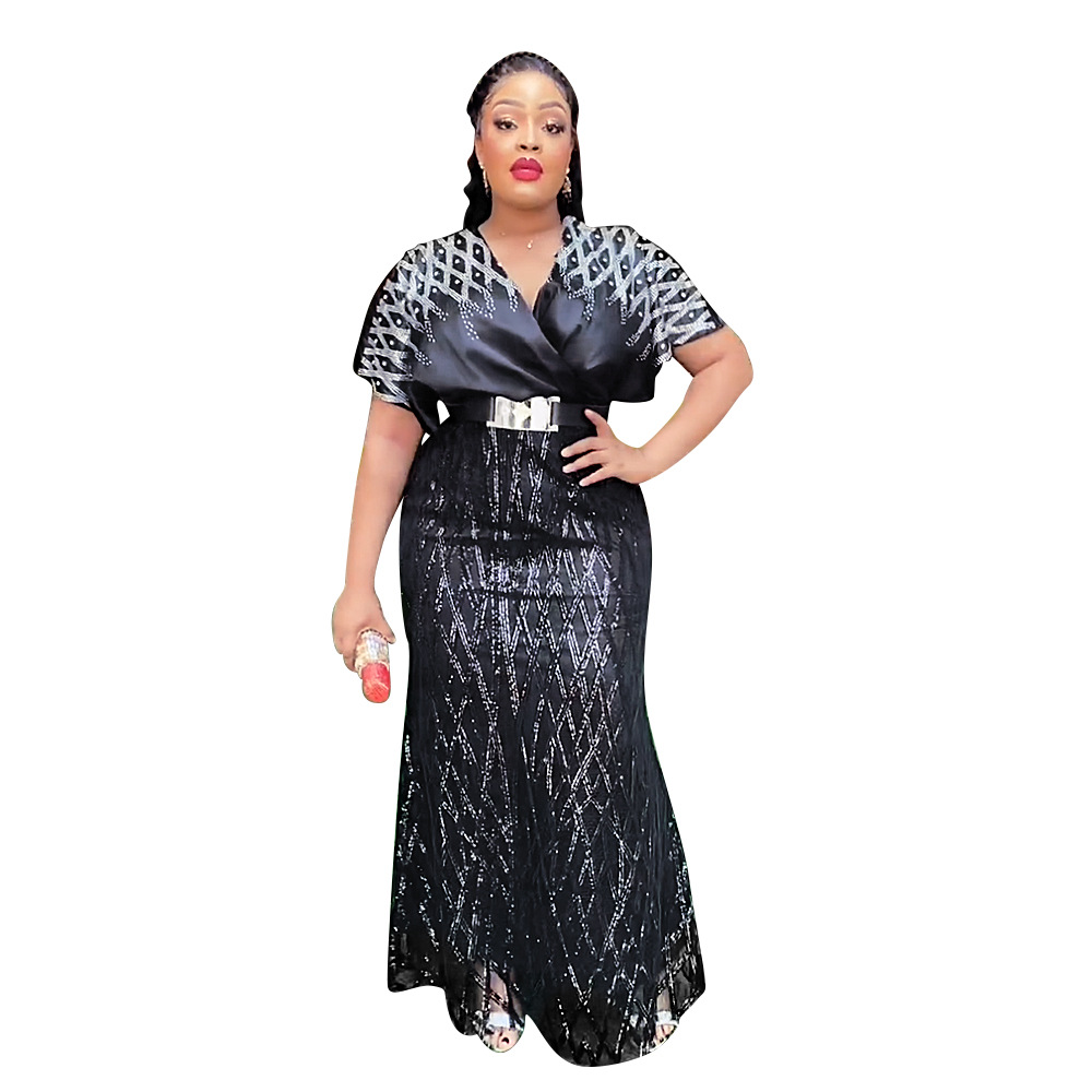 Women's Clothing women's light mature style celebrity dress African beads hot diamond party evening dress_voghion.com