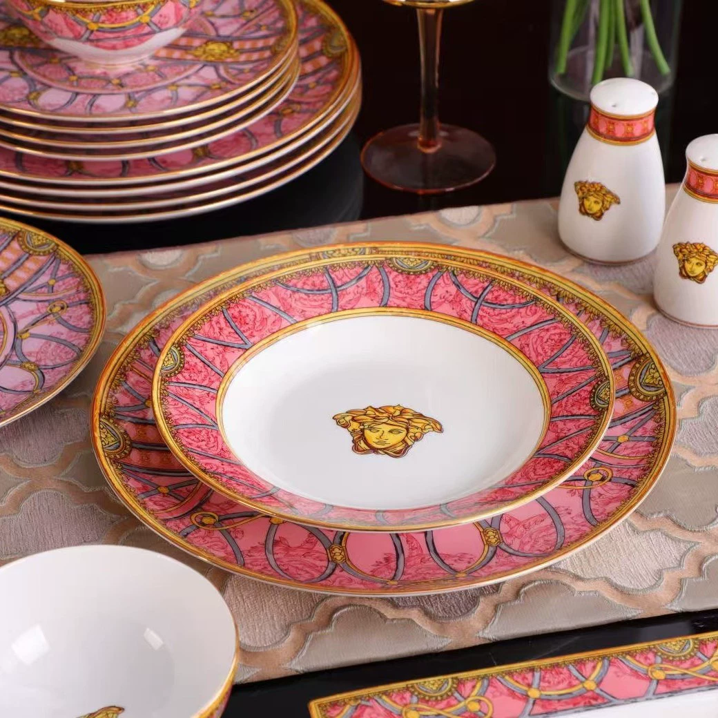Ceramic tableware, set, gift box, European style, light luxury style