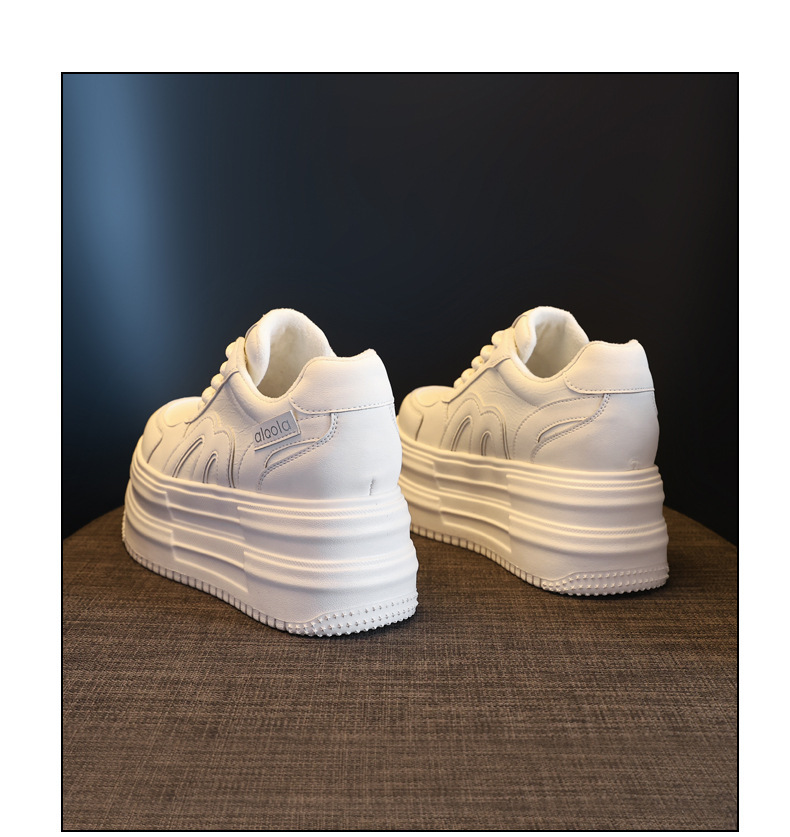 Giày sneaker nữ đế dày tăng chiều cao, phong cách đa năng, lót nhung ấm — gạo nâu chi tiết 20
