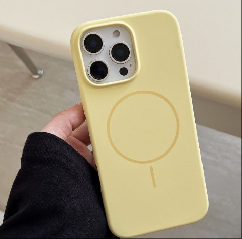iPhone16 Pro用、細い磁気リング付き液体シリコン製スマホケース、Apple 17 AIR用耐衝撃無地保護ケース|undefined
