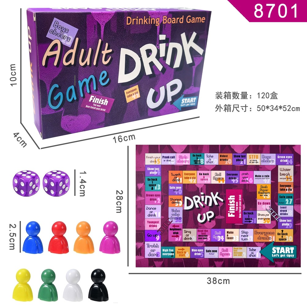 Nuevos productos transfronterizos Pareja Tablero Adult Couple Game Citas para adultos Beber Juegos Fiesta Monopoly