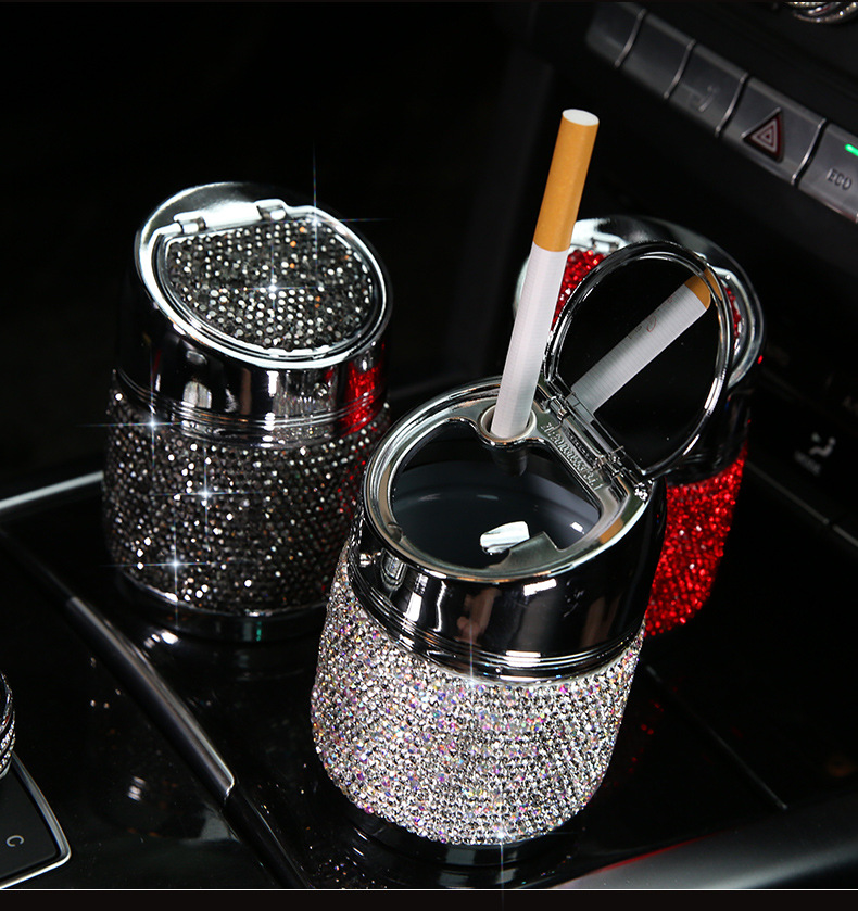 Car interior decoration diamond car ashtray Internet-famous goddess multi-functional fashion luxury car products