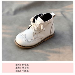 Children's Genuine Leather Short Boots, Casual Baroque Martin Boots for Boys, Autumn/Winter Cotton Boots 2022 New Baby Boots, Leather Boots, Single Boots