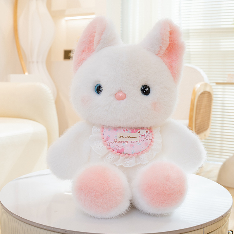 Correr animales pequeños conejos juguetes de peluche lindo gato de tres flores muñeca muñeca almohada regalo del día de los niños