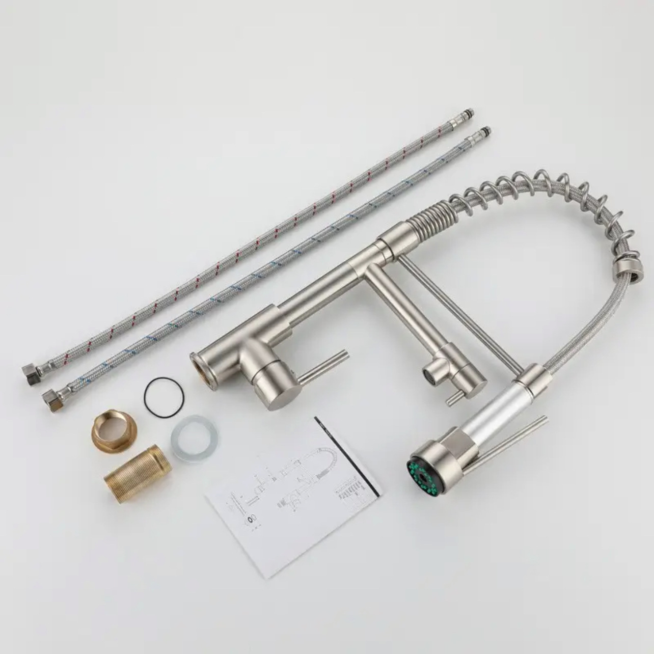 Cross-border all-copper spring faucet kitchen sink with rotatable and pull-out dual water outlet for cold and hot purified water spring faucet Application Scenario
