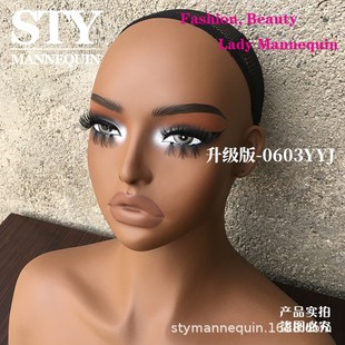 PVC double shoulder wig head model cross-border European and American model head half-length female dummy head photo live model head props