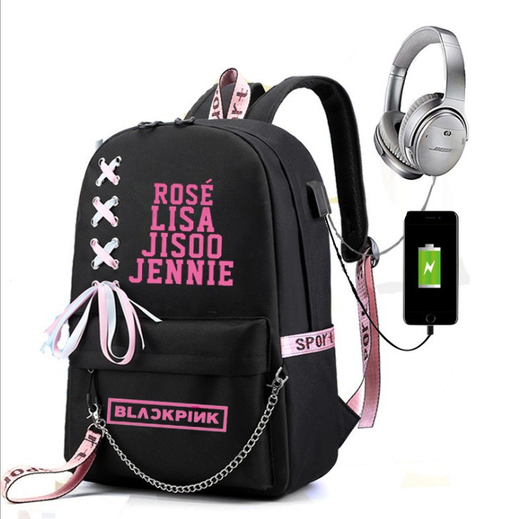Nueva mochila bolsa de cadena mochila periférica bolsa de deporte estudiante bolsa de color caramelo bolsa de color brillante bolsa de carga USB