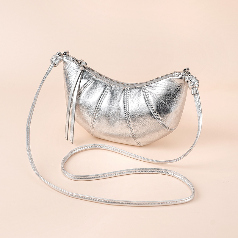 Top Grain Cowhide Leather Hobo Bag - Genuine Leather Shoulder & Crossbody Bag, Summer Fashion Casual Versatile Luxury Dumpling Bag For Women - Thumbnail 6