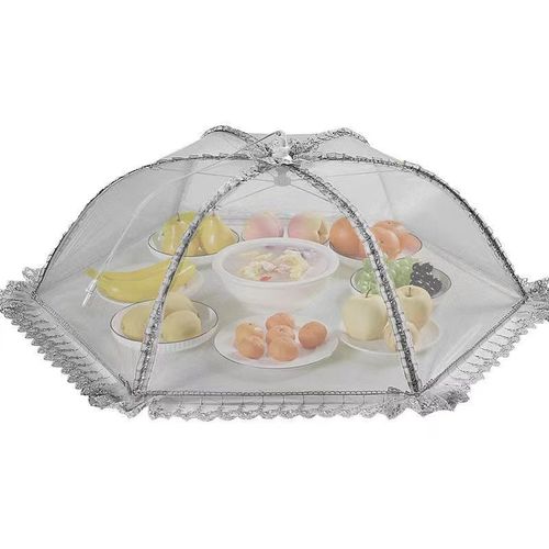 Household Transparent Lid Vegetable Cover, Dustproof and Flyproof Vegetable Cover, Large Capacity Round Foldable Food Cover Wholesale