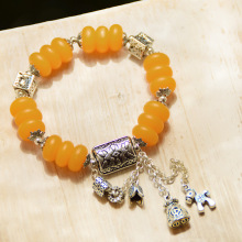 复古民族风新中式仿蜜蜡流苏手链招财小马上有钱手文玩饰品礼物