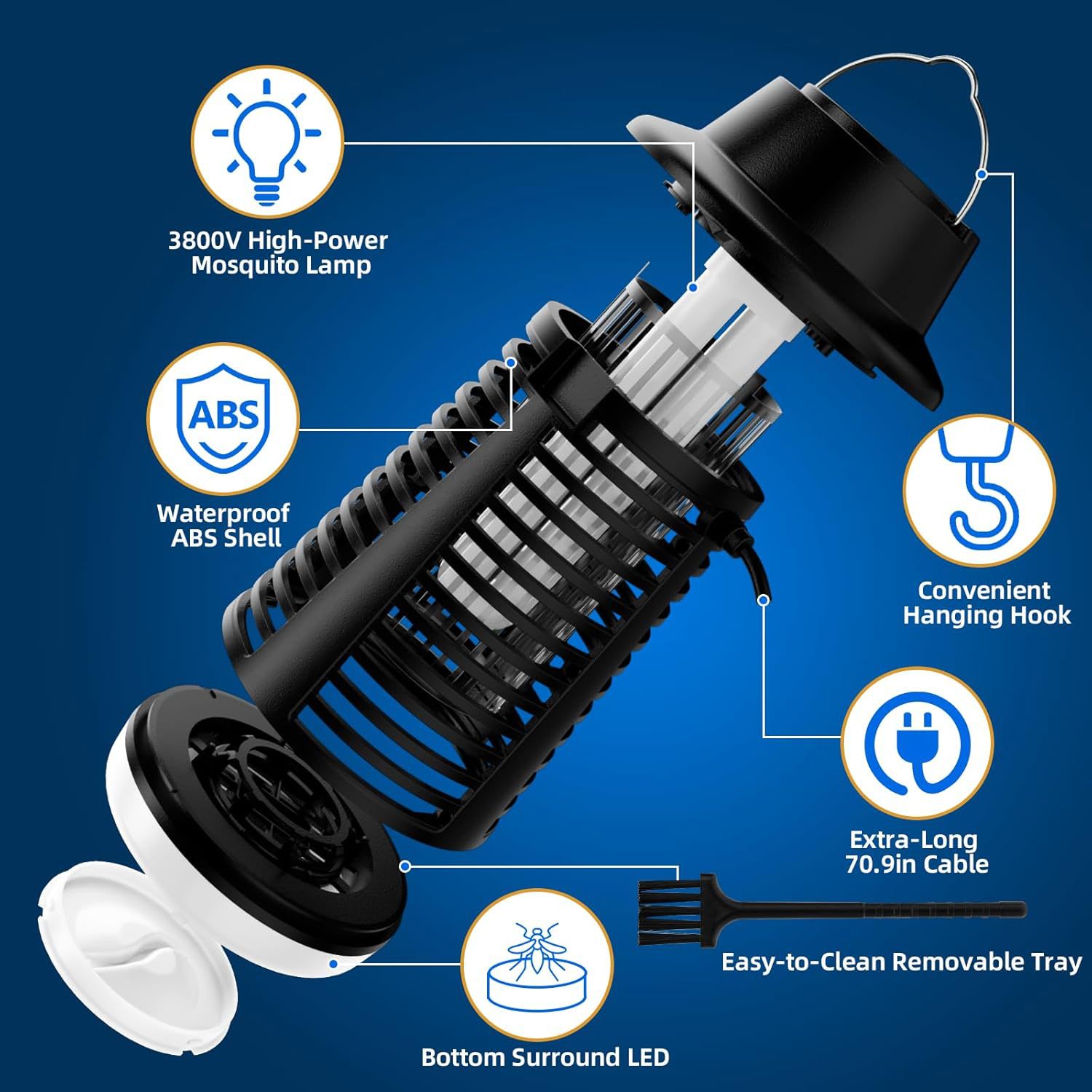 New Cross-border Electric Shock Killer Lamp, IPX4 Waterproof Mosquito Killer, LED Light, 4200V, Direct Plug-in Model For_voghion.com