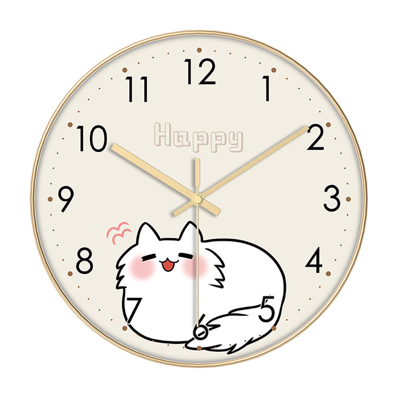 Fábrica personalizada al por mayor de dibujos animados para niños reloj creativo reloj de pared simple sala de estar dormitorio pared ponche-colgante de pelo libre image 9