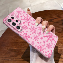 菲林壳适用三星S25手机壳少女粉雪花Galaxys24防摔精孔保护套s23U