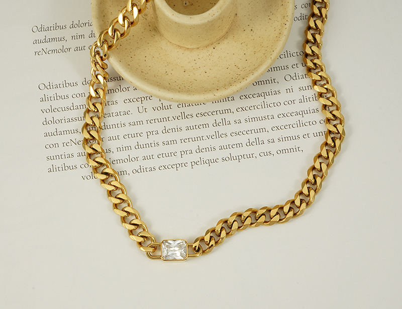 retro personality simple 18k gold fashion hiphop niche design thick necklacepicture1