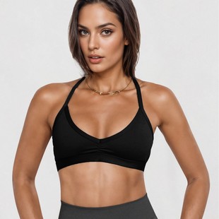 Wrinkled Yoga Vest, Feminine Cross-Over Beautiful Back, Cut Out High-Intensity Professional Running Fitness Wear, Sports Bra for Women