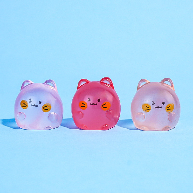 Adornos de gatitos lindos, nuevas decoraciones de jardinería de micropaisaje de resina, accesorios de joyería de gatitos de color de bricolaje, distribución