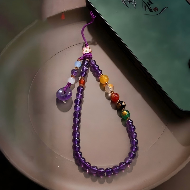 Cadena Colgante para Teléfono Móvil de Vidrio Hecho a Mano para Llaves de Auto