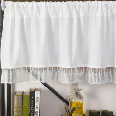 Le Xuanxiu INS-style white pure cotton short curtain finished product, simple coffee-colored half curtain directly supplied by manufacturer