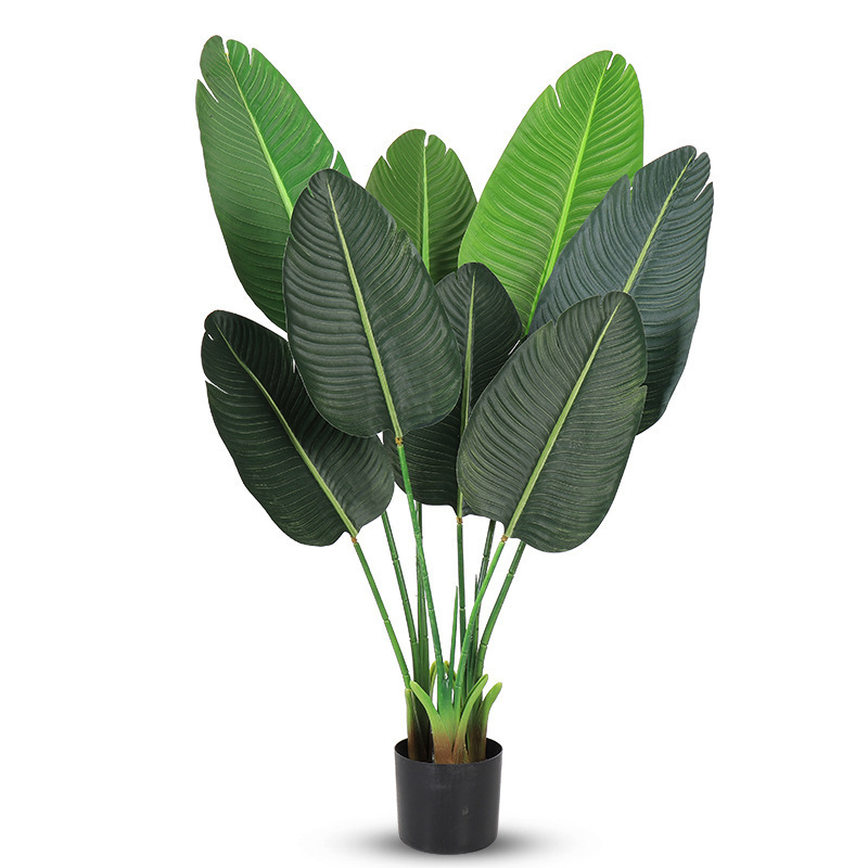 Planta verde artificial bonsai interior gran planta decoración fábrica al por mayor paraíso pájaro plátano decoración paisaje bonsai image 7