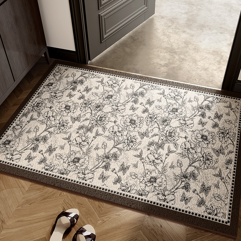 Door High-End Feel Dirt-Removing Silk Loop Foot Mat Entrance Hall Carpet Dirt-Resistant Non-Slip Customizable_voghion.com