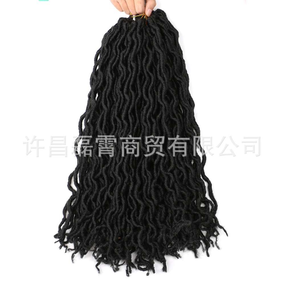 Negro caliente gitanos locs 18inch100g 24 pelucas gitanas fibra química ganchillo fabricantes al por mayor