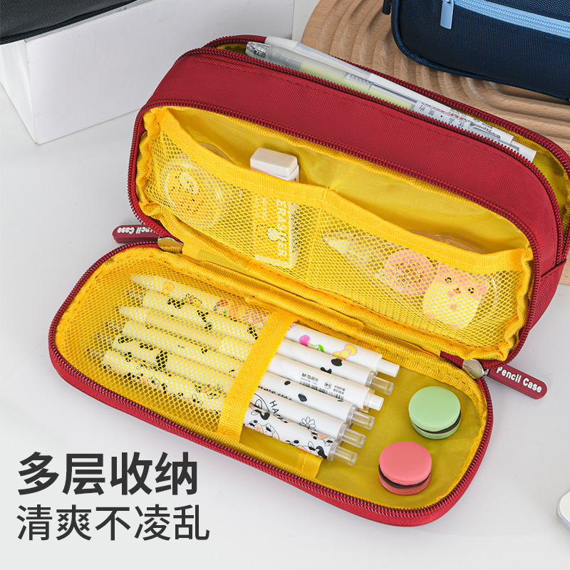 Nuevo estilo simple, estilo, gran capacidad, bolsa de papelería para estudiantes, bolsa de lápices unisex, bolsa de lápices de papelería de almacenamiento de secundaria y preparatoria, al por mayor